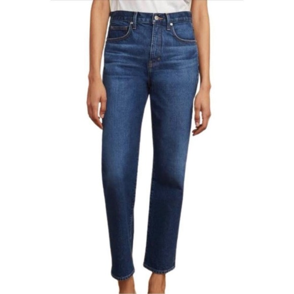 NWT VERONICA BEARD Ryleigh Slim
Straight High Rise Jeans Bright Blue Raw Hem 30 - Picture 1 of 16